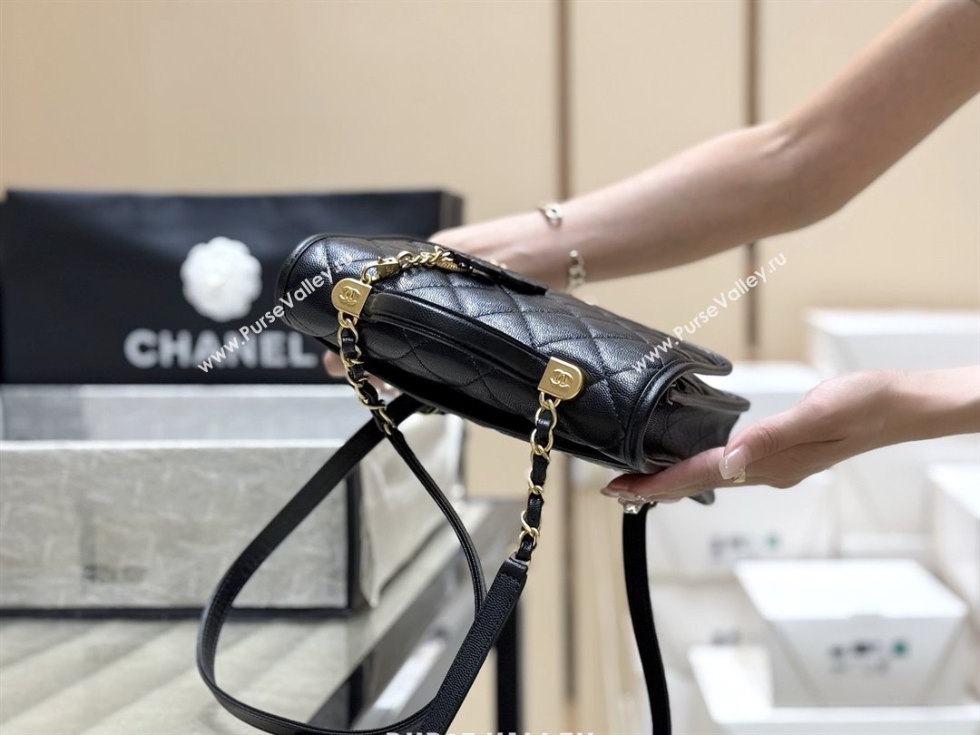 Chanel Grained Shiny Calfskin Backpack Black 2025 AS5715 Top Quality (SHUNY-25092313)