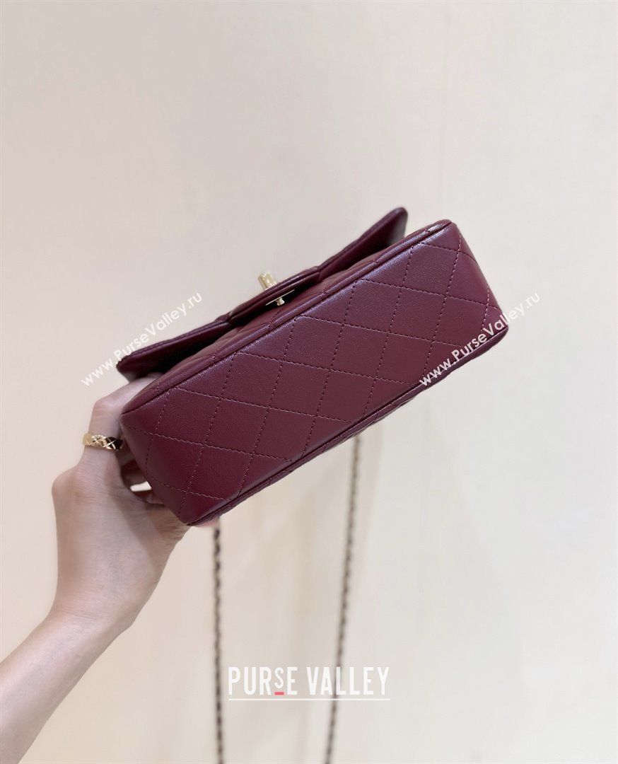Chanel Coco Lambskin Mini Flap Bag with Top Handle Burgundy 2025 AS2431 Top Quality (SHUNY-25092314)