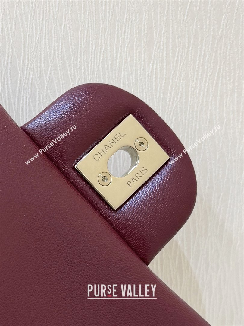 Chanel Coco Lambskin Mini Flap Bag with Top Handle Burgundy 2025 AS2431 Top Quality (SHUNY-25092314)