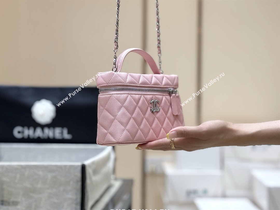 Chanel Shiny Grained Calfskin Vanity with Chain and Star AP4854 Pink 2025 Top Quality (SHUNY-25092315)