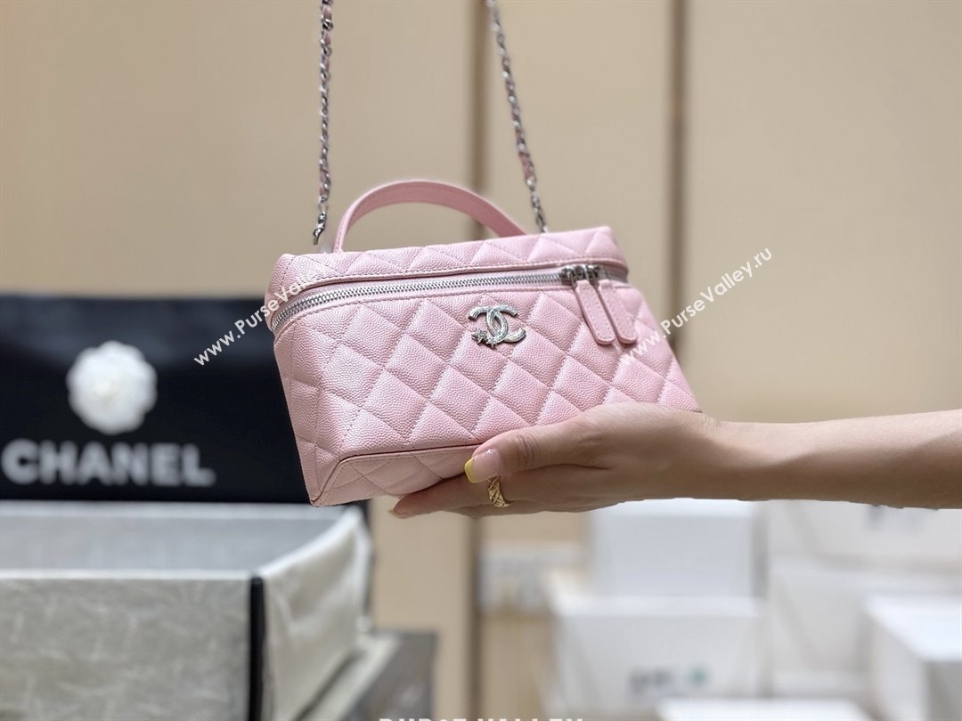 Chanel Shiny Grained Calfskin Vanity with Chain and Star AP4854 Pink 2025 Top Quality (SHUNY-25092315)