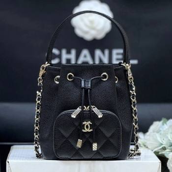 Chanel Clutch with Chain in Grained Shiny Calfskin AP4775 Black 2025 Top Quality (SHUNY-25092302)
