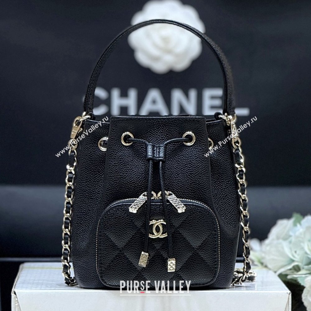 Chanel Clutch with Chain in Grained Shiny Calfskin AP4775 Black 2025 Top Quality (SHUNY-25092302)