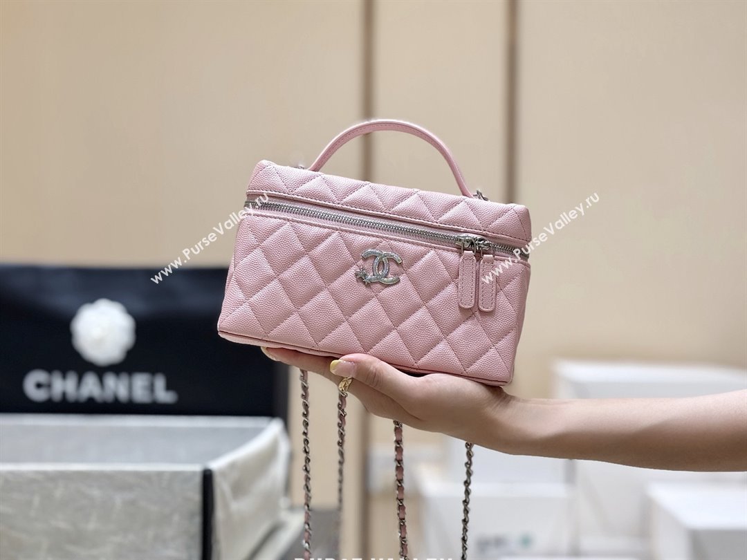 Chanel Shiny Grained Calfskin Vanity with Chain and Star AP4854 Pink 2025 Top Quality (SHUNY-25092315)