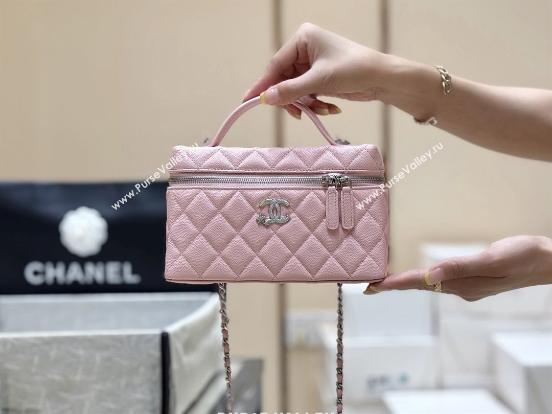 Chanel Shiny Grained Calfskin Vanity with Chain and Star AP4854 Pink 2025 Top Quality (SHUNY-25092315)