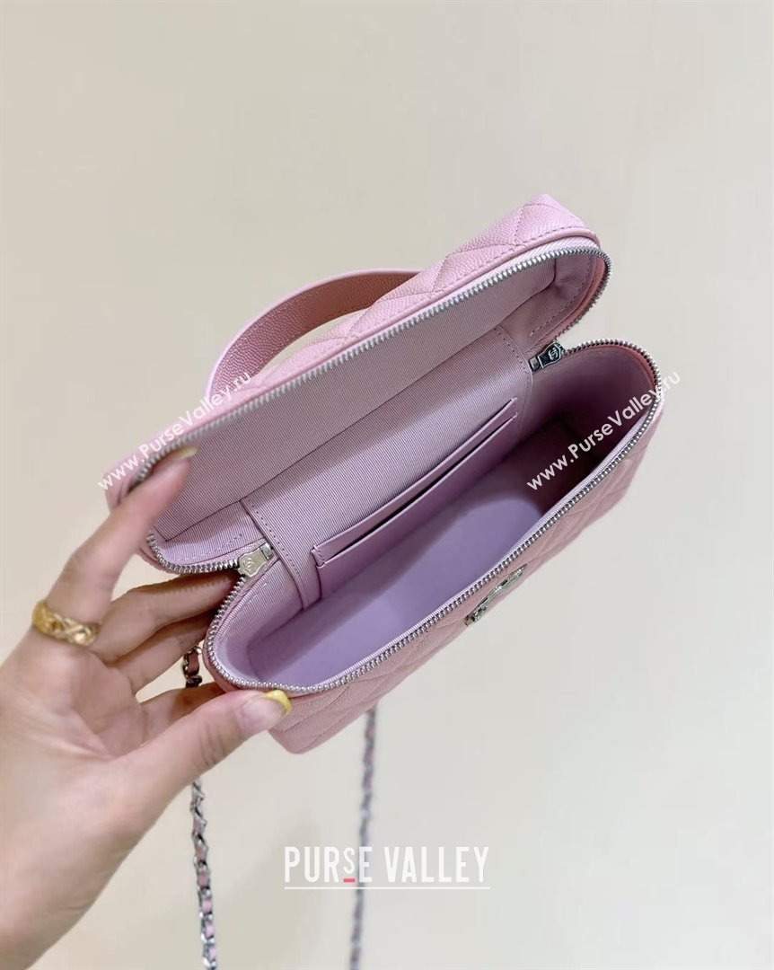 Chanel Shiny Grained Calfskin Vanity with Chain and Star AP4854 Pink 2025 Top Quality (SHUNY-25092315)