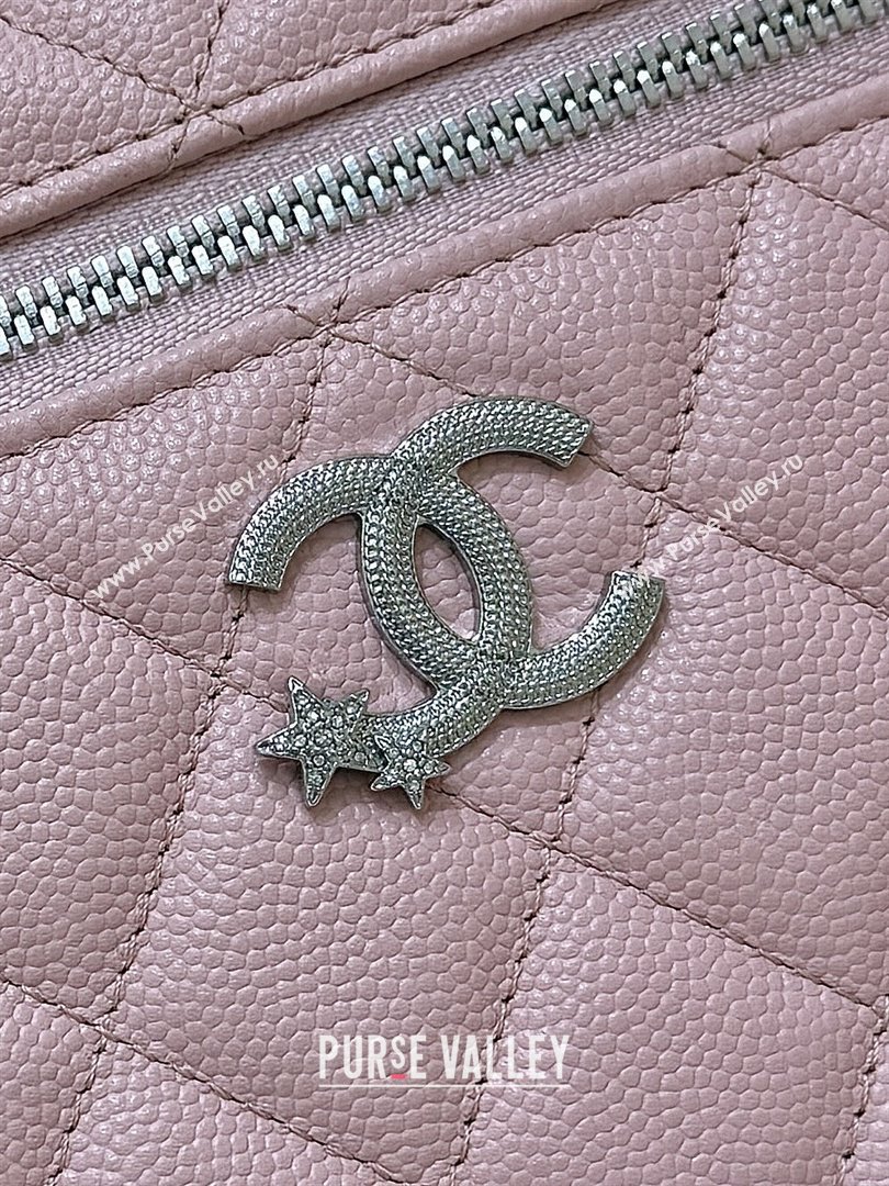 Chanel Shiny Grained Calfskin Vanity with Chain and Star AP4854 Pink 2025 Top Quality (SHUNY-25092315)