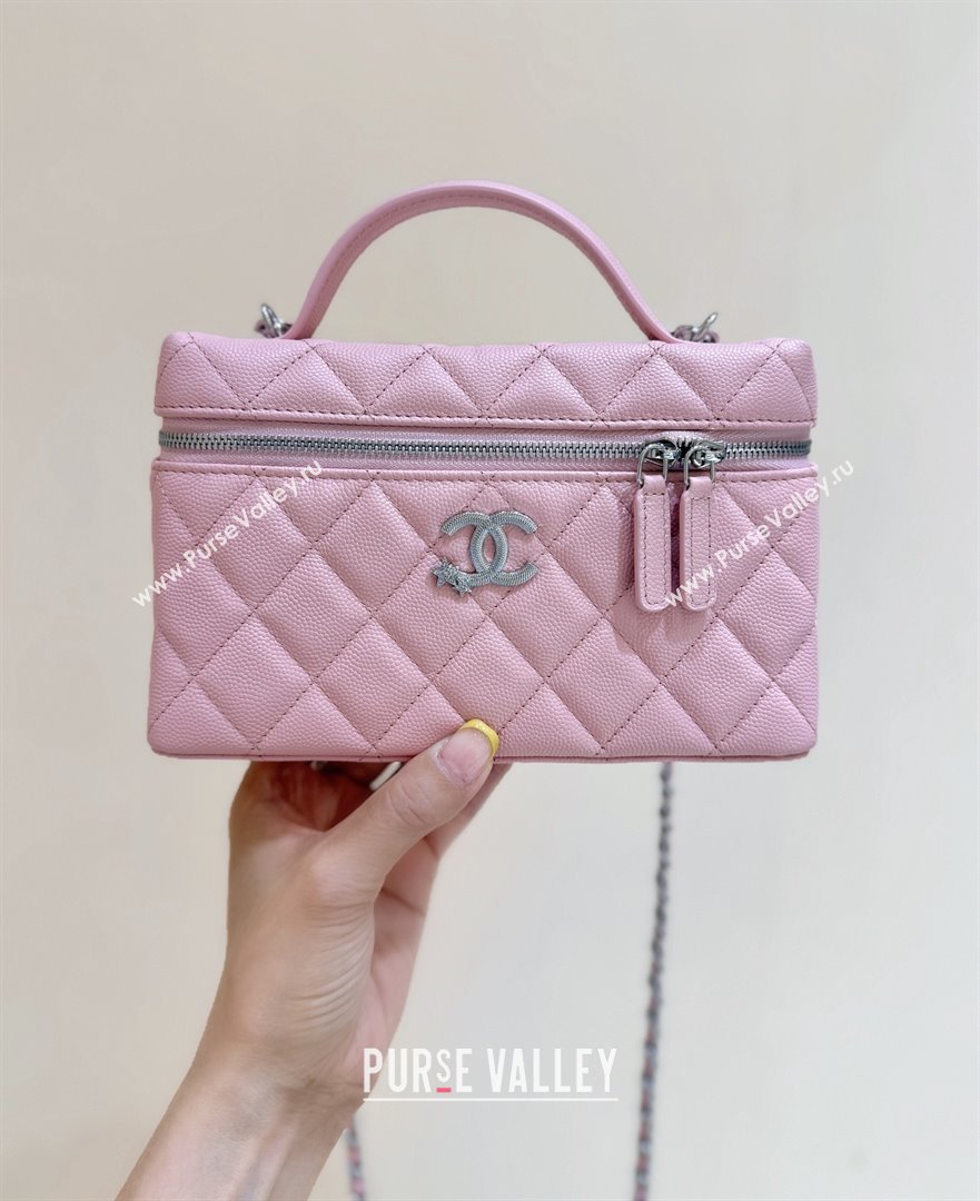 Chanel Shiny Grained Calfskin Vanity with Chain and Star AP4854 Pink 2025 Top Quality (SHUNY-25092315)