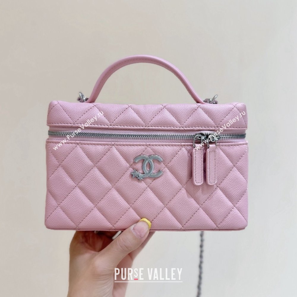Chanel Shiny Grained Calfskin Vanity with Chain and Star AP4854 Pink 2025 Top Quality (SHUNY-25092315)