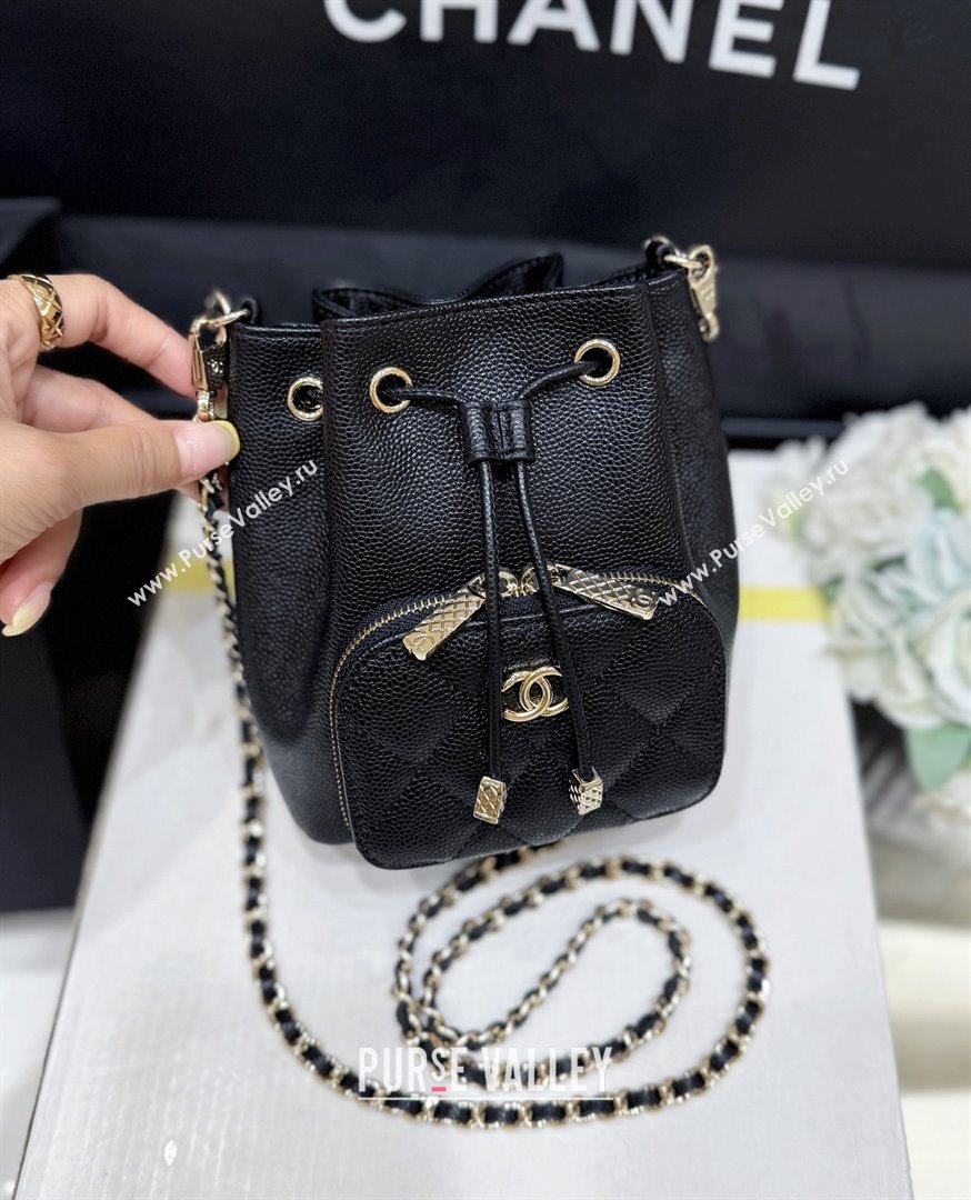 Chanel Clutch with Chain in Grained Shiny Calfskin AP4775 Black 2025 Top Quality (SHUNY-25092302)