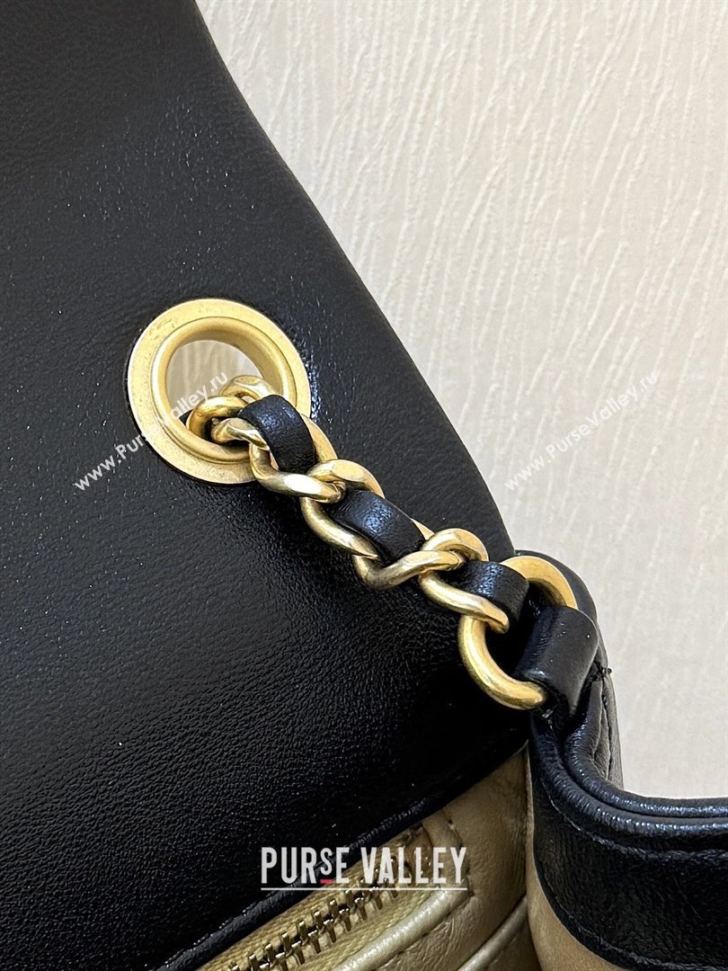 Chanel Shiny Lambskin Mini Square Flap Bag with CC Chain Black 2025 AS5758 Top Quality (SHUNY-25092308)