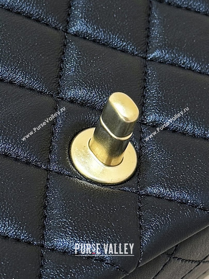 Chanel Shiny Lambskin Mini Square Flap Bag with CC Chain Black 2025 AS5758 Top Quality (SHUNY-25092308)