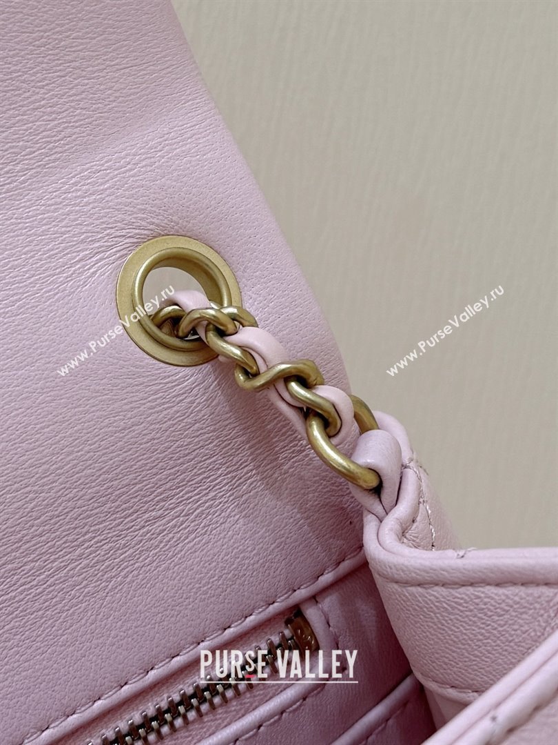 Chanel Shiny Lambskin Mini Square Flap Bag with CC Chain Pink 2025 AS5758 Top Quality (SHUNY-25092309)