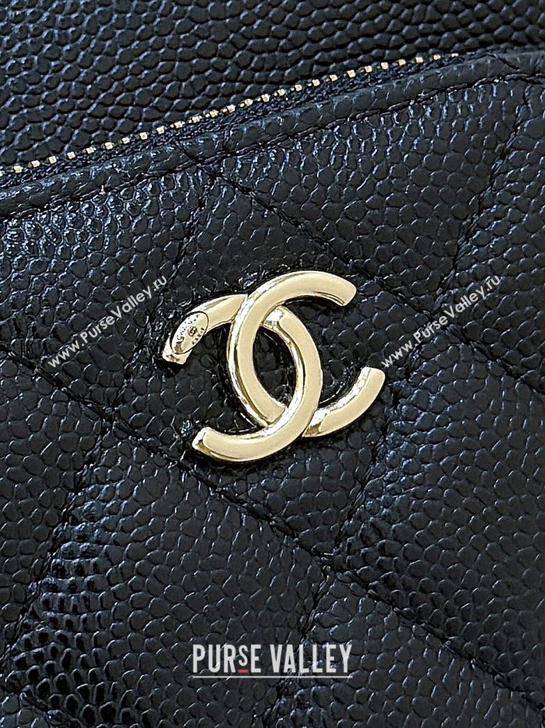 Chanel Clutch with Chain in Grained Shiny Calfskin AP4775 Black 2025 Top Quality (SHUNY-25092302)