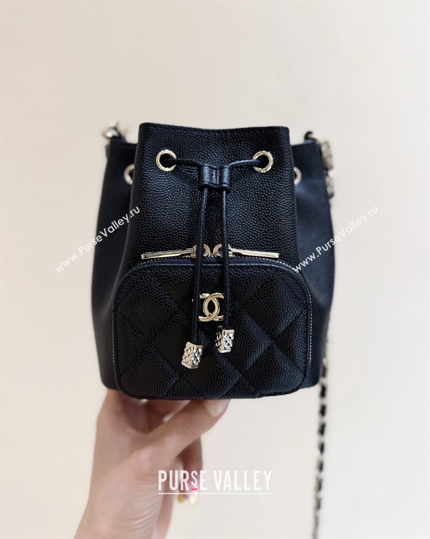 Chanel Clutch with Chain in Grained Shiny Calfskin AP4775 Black 2025 Top Quality (SHUNY-25092302)