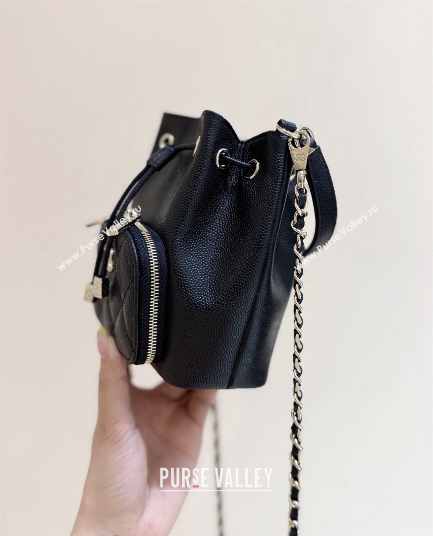 Chanel Clutch with Chain in Grained Shiny Calfskin AP4775 Black 2025 Top Quality (SHUNY-25092302)