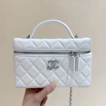 Chanel Shiny Grained Calfskin Vanity with Chain and Star AP4854 White 2025 Top Quality (SHUNY-25092316)