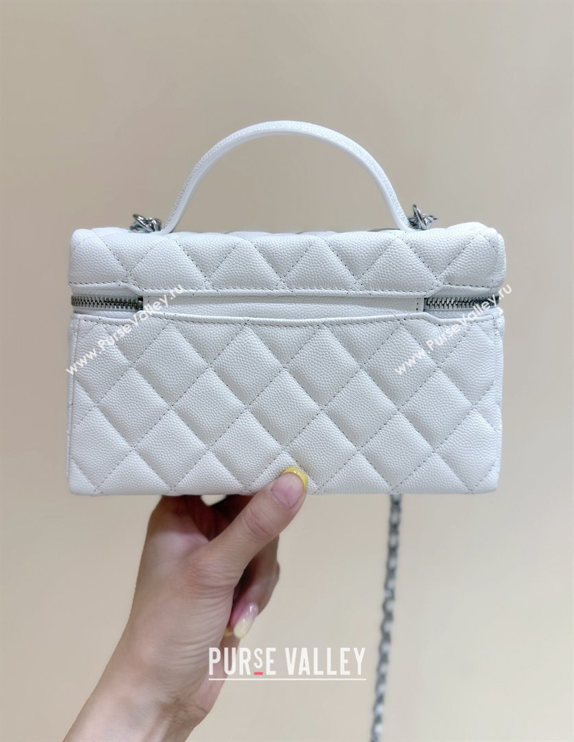 Chanel Shiny Grained Calfskin Vanity with Chain and Star AP4854 White 2025 Top Quality (SHUNY-25092316)
