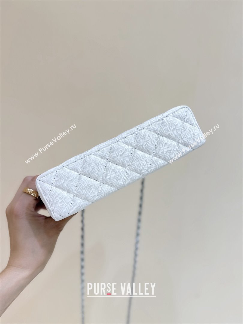 Chanel Shiny Grained Calfskin Vanity with Chain and Star AP4854 White 2025 Top Quality (SHUNY-25092316)