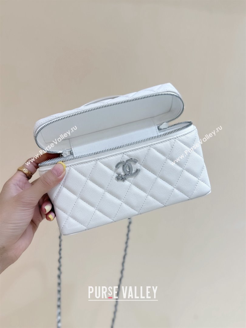 Chanel Shiny Grained Calfskin Vanity with Chain and Star AP4854 White 2025 Top Quality (SHUNY-25092316)
