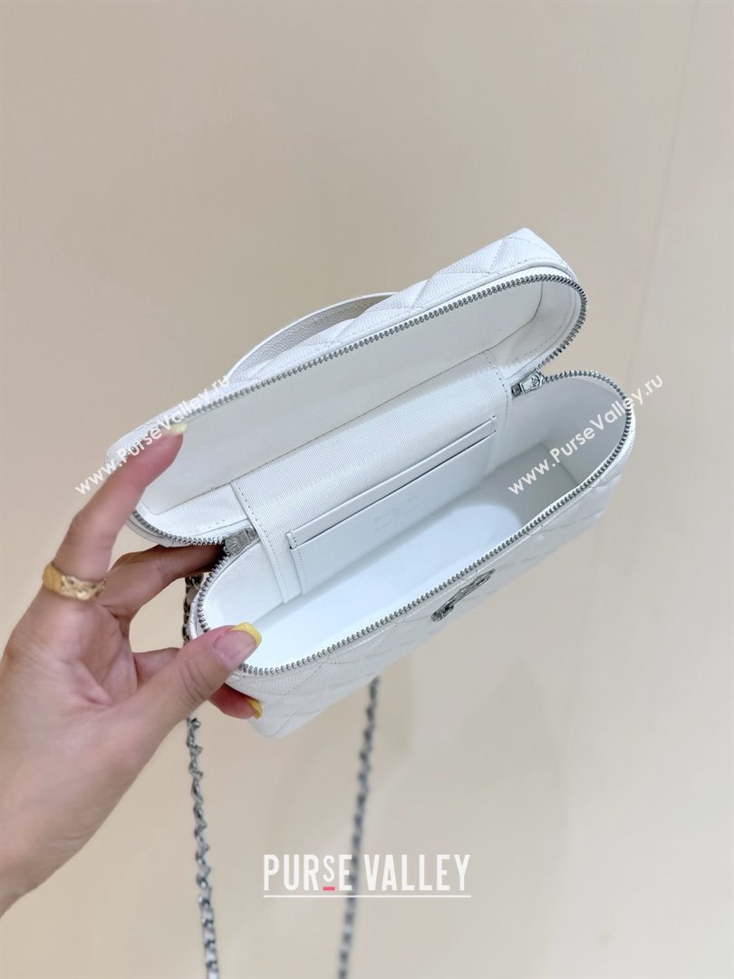 Chanel Shiny Grained Calfskin Vanity with Chain and Star AP4854 White 2025 Top Quality (SHUNY-25092316)