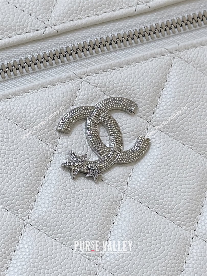 Chanel Shiny Grained Calfskin Vanity with Chain and Star AP4854 White 2025 Top Quality (SHUNY-25092316)