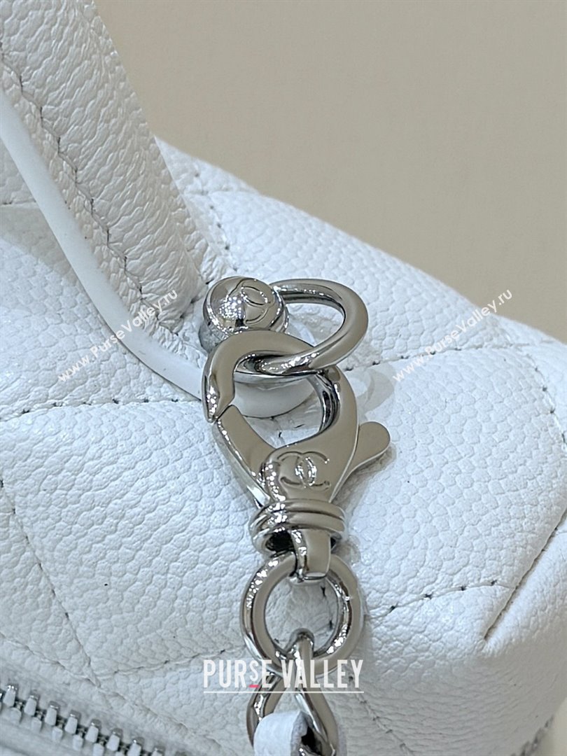 Chanel Shiny Grained Calfskin Vanity with Chain and Star AP4854 White 2025 Top Quality (SHUNY-25092316)