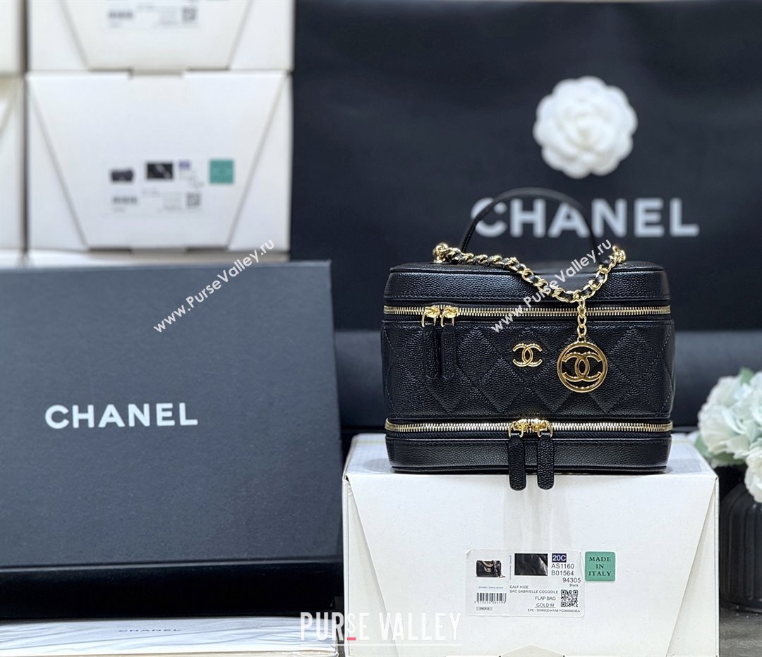 Chanel Grained Calfskin Long Vanity with Chain AP4688 Black 2025 Top Quality (SHUNY-25092403)
