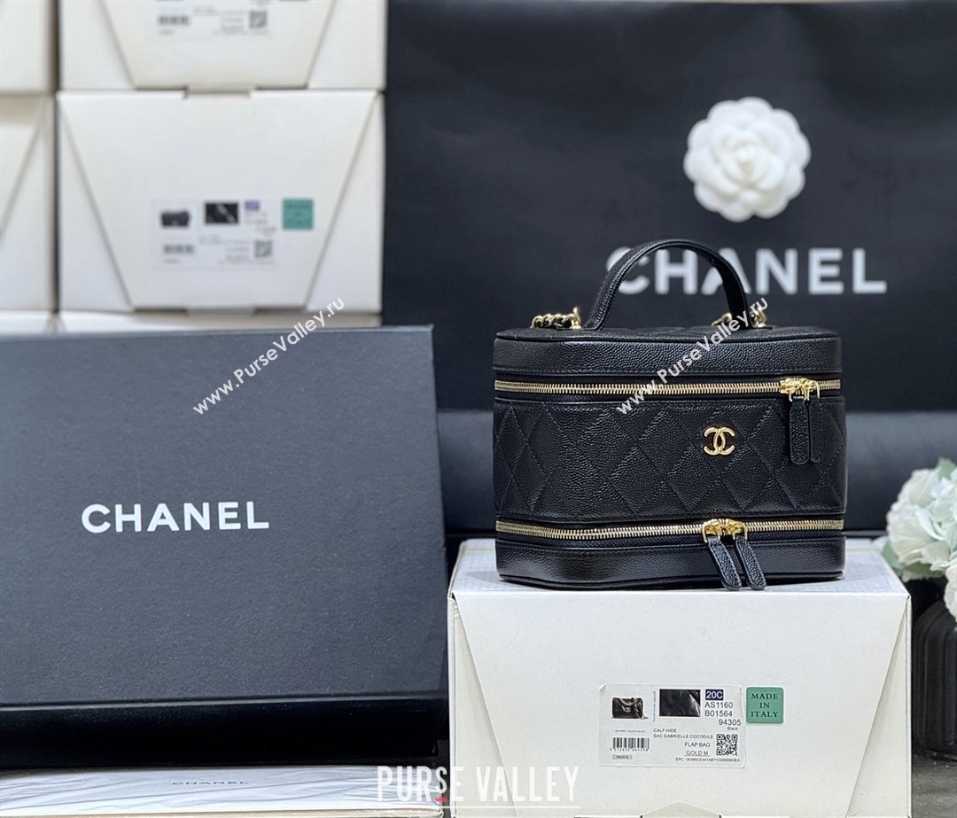 Chanel Grained Calfskin Long Vanity with Chain AP4688 Black 2025 Top Quality (SHUNY-25092403)