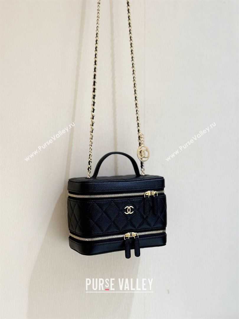 Chanel Grained Calfskin Long Vanity with Chain AP4688 Black 2025 Top Quality (SHUNY-25092403)