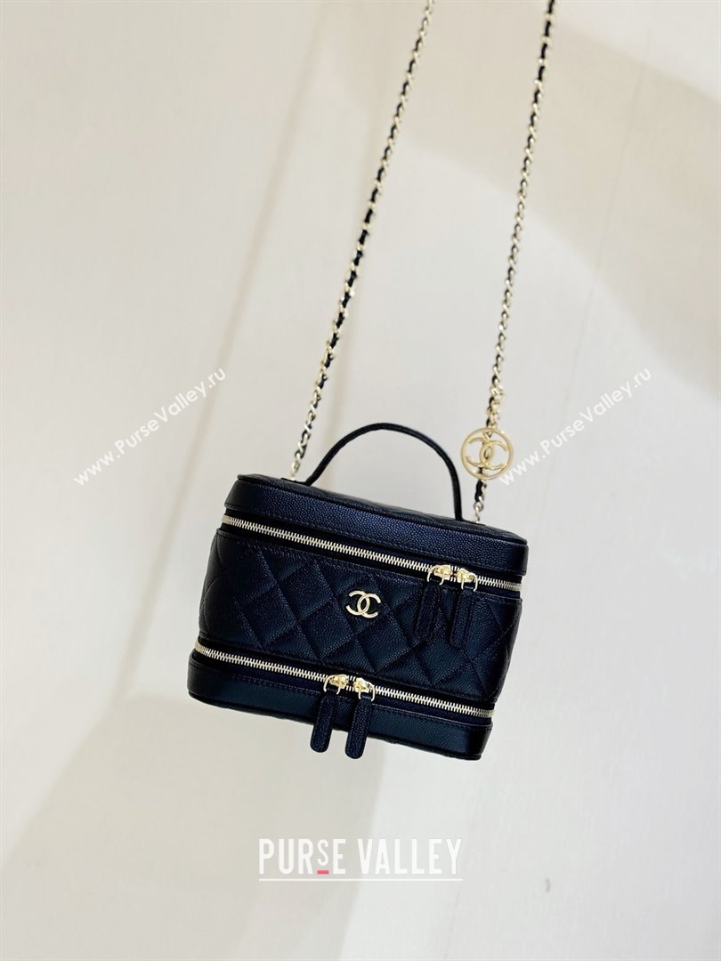 Chanel Grained Calfskin Long Vanity with Chain AP4688 Black 2025 Top Quality (SHUNY-25092403)