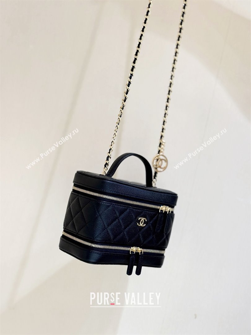 Chanel Grained Calfskin Long Vanity with Chain AP4688 Black 2025 Top Quality (SHUNY-25092403)