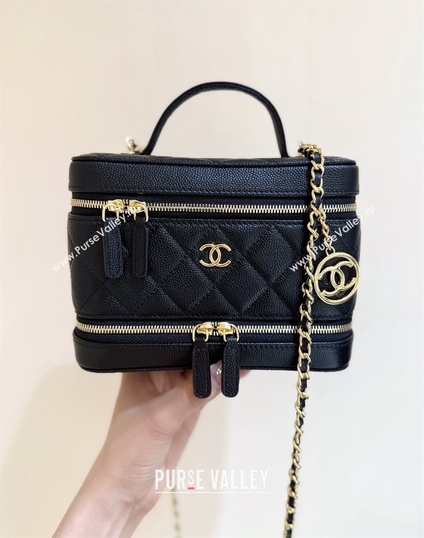 Chanel Grained Calfskin Long Vanity with Chain AP4688 Black 2025 Top Quality (SHUNY-25092403)