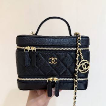 Chanel Grained Calfskin Long Vanity with Chain AP4688 Black 2025 Top Quality (SHUNY-25092403)