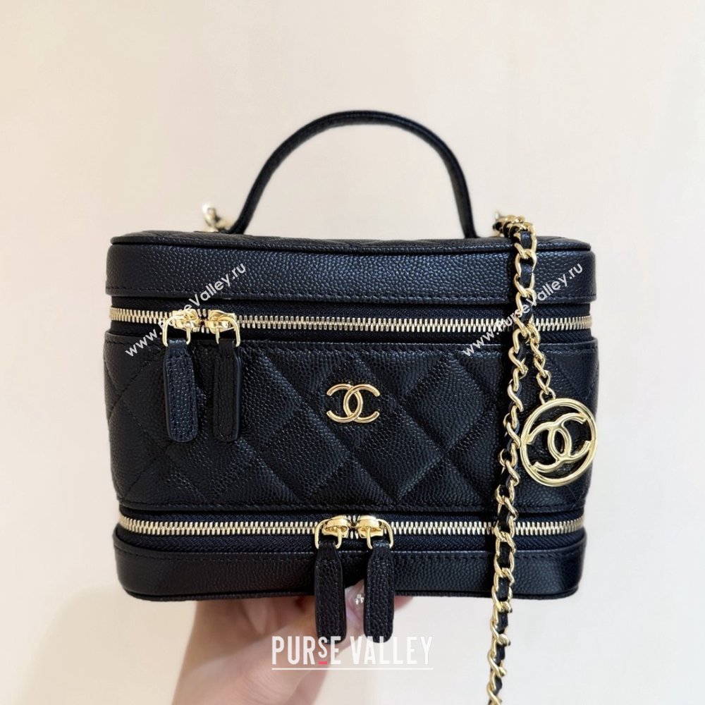 Chanel Grained Calfskin Long Vanity with Chain AP4688 Black 2025 Top Quality (SHUNY-25092403)