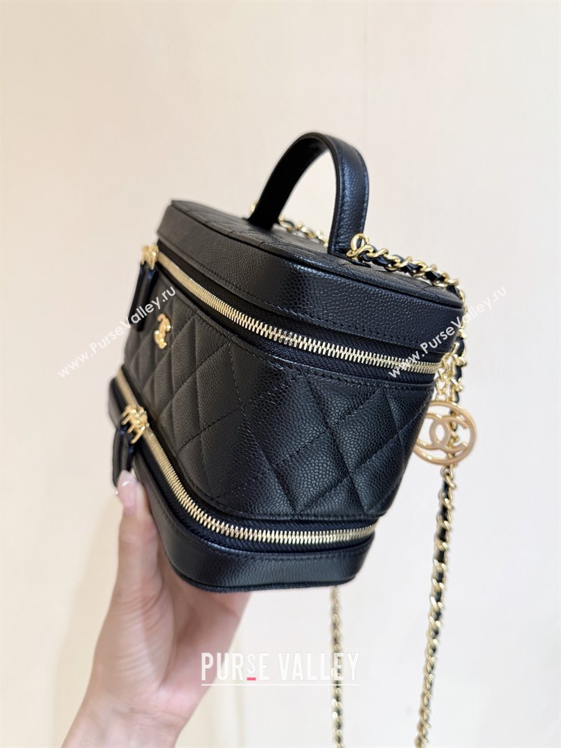 Chanel Grained Calfskin Long Vanity with Chain AP4688 Black 2025 Top Quality (SHUNY-25092403)