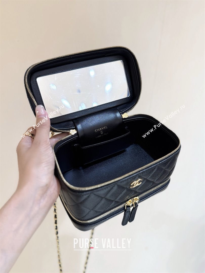 Chanel Grained Calfskin Long Vanity with Chain AP4688 Black 2025 Top Quality (SHUNY-25092403)