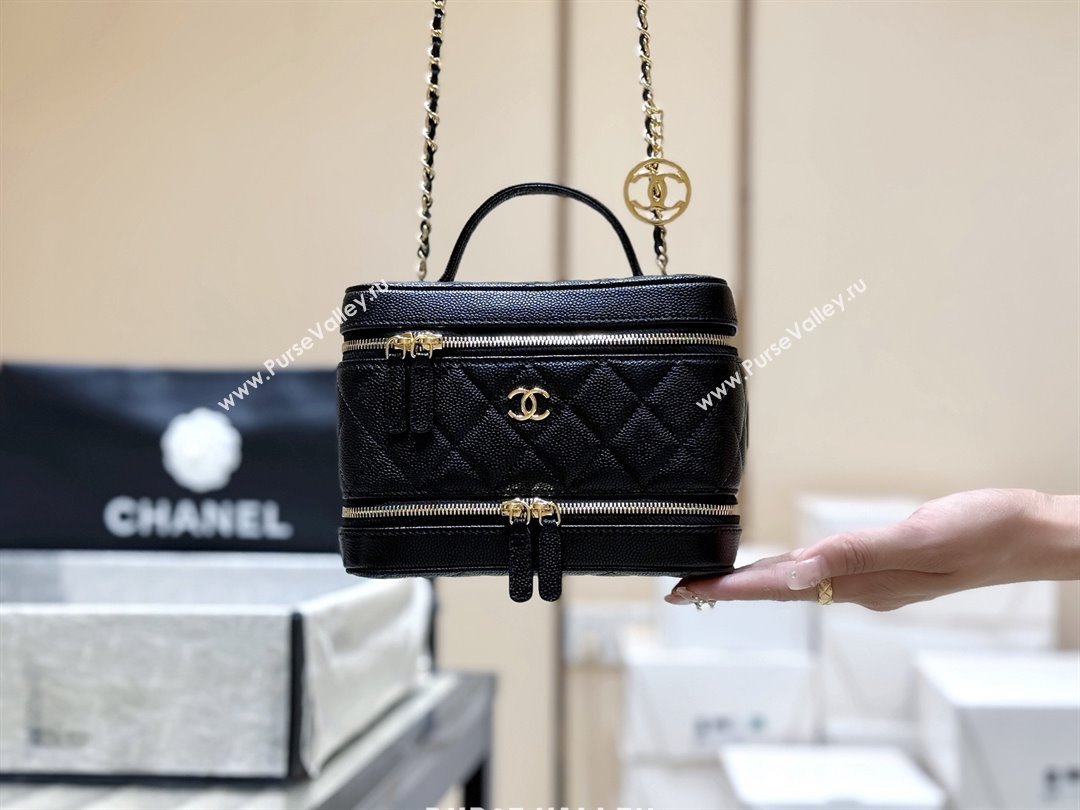 Chanel Grained Calfskin Long Vanity with Chain AP4688 Black 2025 Top Quality (SHUNY-25092403)