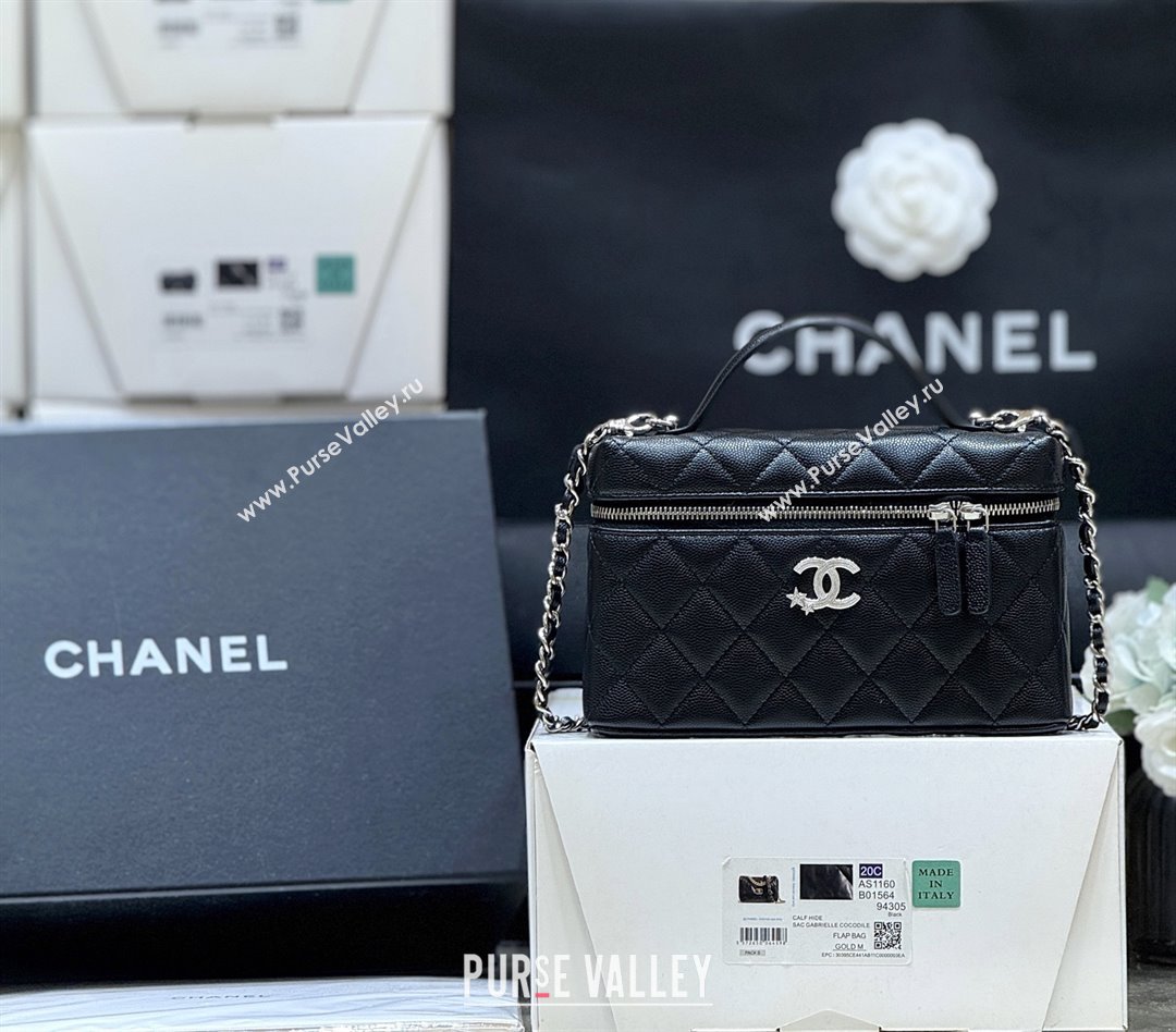 Chanel Shiny Grained Calfskin Vanity with Chain and Star AP4854 Black 2025 Top Quality (SHUNY-25092417)
