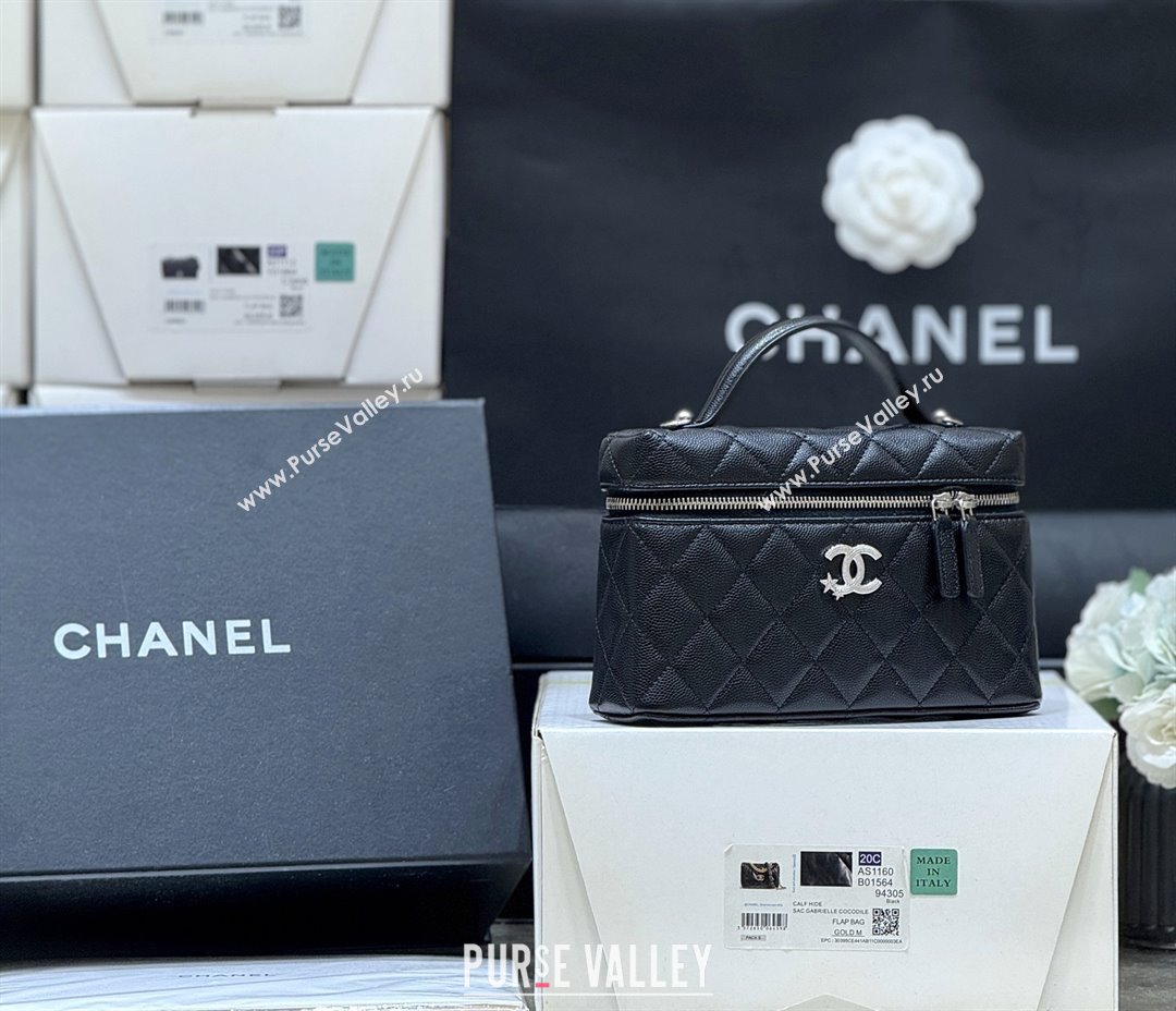Chanel Shiny Grained Calfskin Vanity with Chain and Star AP4854 Black 2025 Top Quality (SHUNY-25092417)