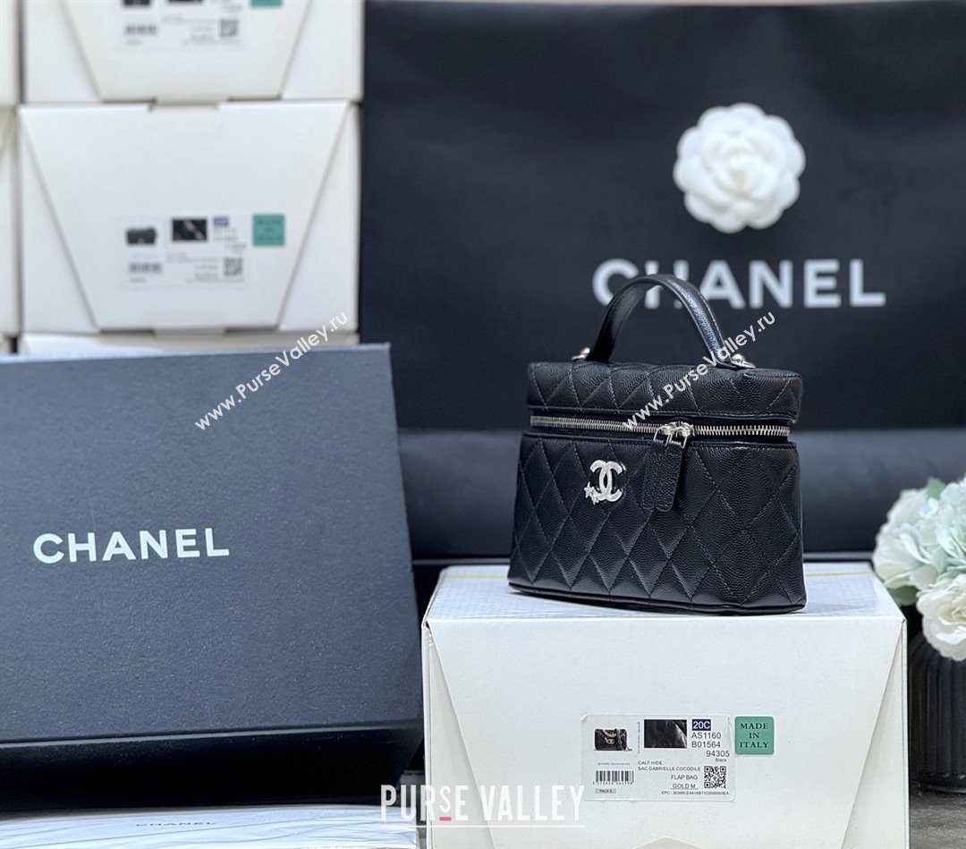 Chanel Shiny Grained Calfskin Vanity with Chain and Star AP4854 Black 2025 Top Quality (SHUNY-25092417)