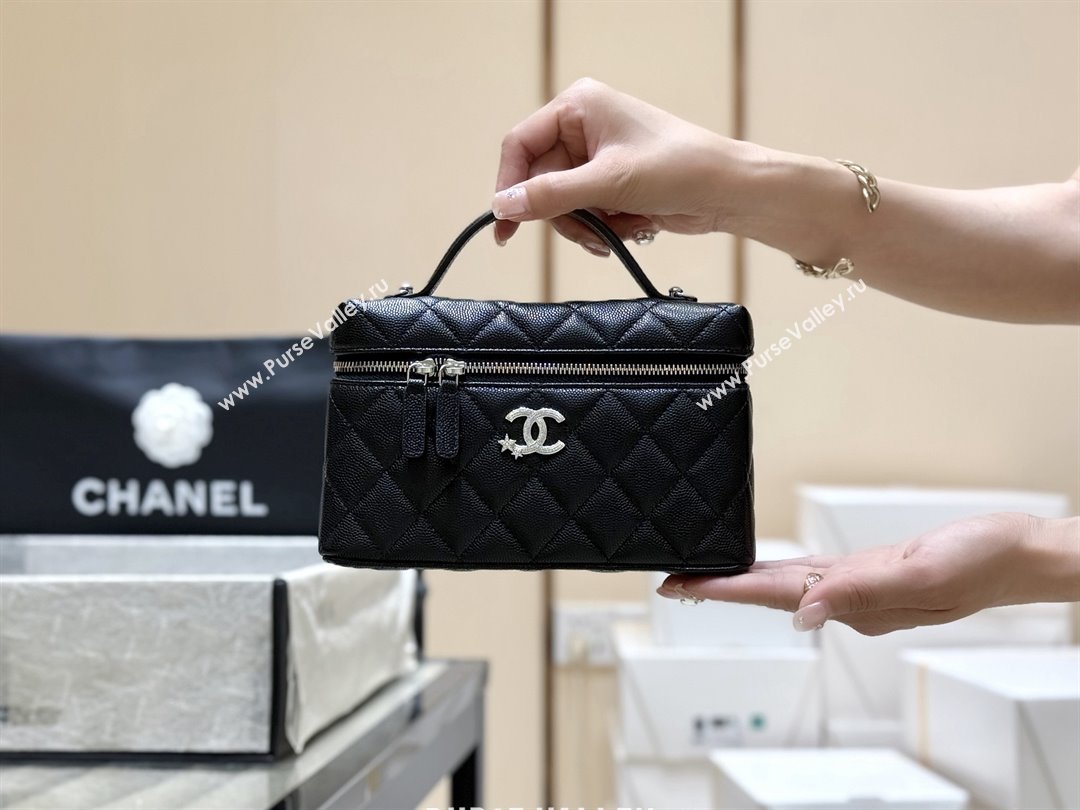 Chanel Shiny Grained Calfskin Vanity with Chain and Star AP4854 Black 2025 Top Quality (SHUNY-25092417)