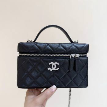 Chanel Shiny Grained Calfskin Vanity with Chain and Star AP4854 Black 2025 Top Quality (SHUNY-25092417)