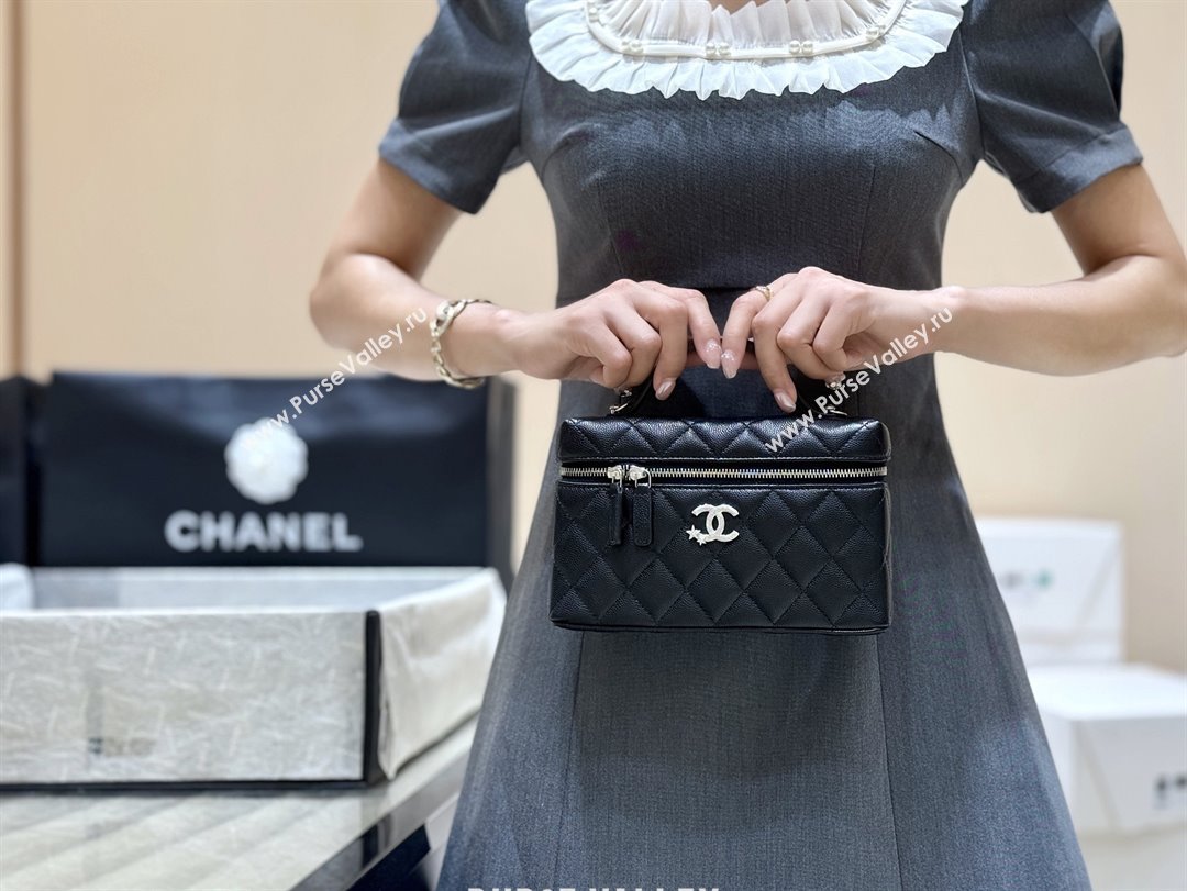 Chanel Shiny Grained Calfskin Vanity with Chain and Star AP4854 Black 2025 Top Quality (SHUNY-25092417)