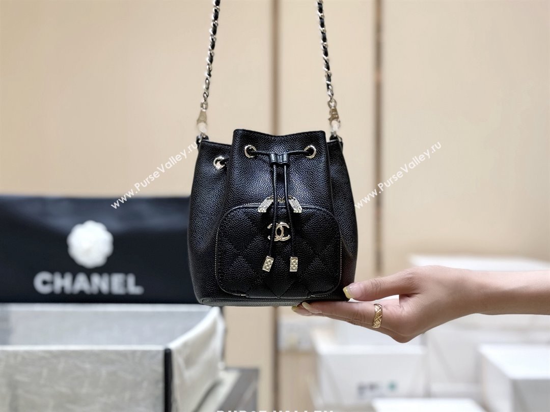 Chanel Clutch with Chain in Grained Shiny Calfskin AP4775 Black 2025 Top Quality (SHUNY-25092302)