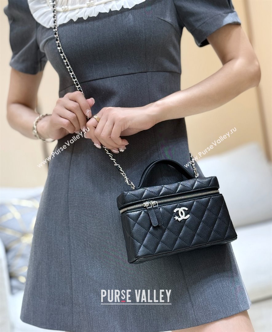 Chanel Shiny Grained Calfskin Vanity with Chain and Star AP4854 Black 2025 Top Quality (SHUNY-25092417)