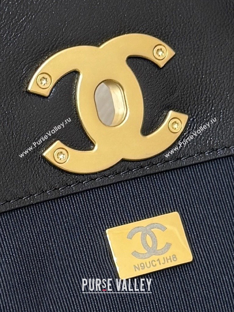 Chanel Small Tote Bag in Suede Calfskin Shiny Lambskin AS5634 Grey/Black 2025 Top Quality (SHUNY-25092401)