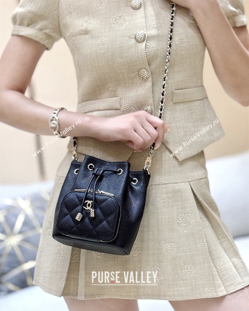 Chanel Clutch with Chain in Grained Shiny Calfskin AP4775 Black 2025 Top Quality (SHUNY-25092302)