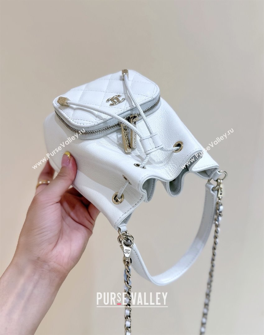 Chanel Clutch with Chain in Grained Shiny Calfskin AP4775 White 2025 Top Quality (SHUNY-25092303)