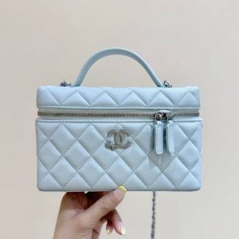 Chanel Shiny Grained Calfskin Vanity with Chain and Star AP4854 Light Blue 2025 Top Quality (SHUNY-25092306)